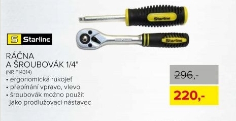 Ráčna a šroubovák 1/4