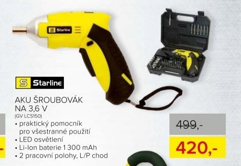 Aku šroubovák Starline 3.6V
