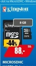 MicroSDHC 8GB CL4 SP SDC4    KINGSTON