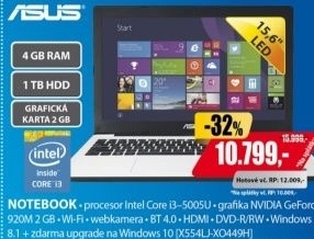 X554LJ-XO449H 15,6 i3 4G 1TB 2GB W8 ASUS