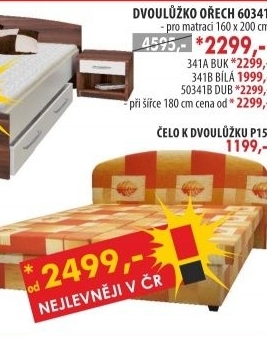 Dvoulůžko 60341 ořech/bílá