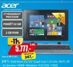 S1002-17KM 10,1 2GB 32GB BK W10ACER