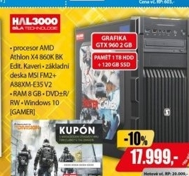 GAMER X4-860K 8G 1T+120G 2G W10 HAL3000