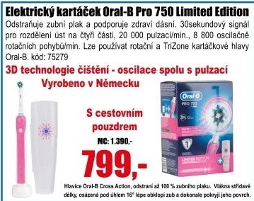 Kartáček Oral-B Pro 750 Cross Action Pink Box