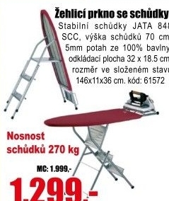 Prkno žehlicí JATA 848 SCC se schůdky