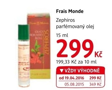 Parfémovaný olej Zephiros Frais Monde