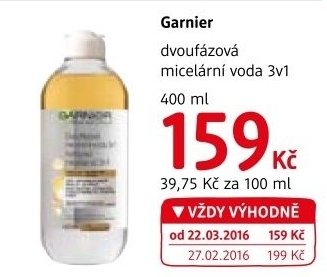Dvoufázová micelární voda 3v1 Garnier