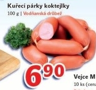 Párky kuřecí Koktejlky Vodňanské kuře