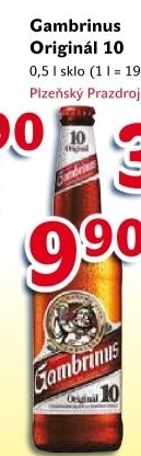 Pivo světlé výčepní Originál 10° Gambrinus