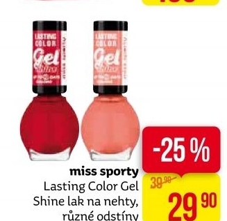 Lak na nehty Lasting Colour Gel Shine Miss Sporty