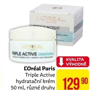 Pleťový krém hydratační Triple Active L'oreal