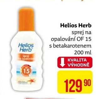 Sprej na opalování s betakarotenem OF 15 Helios Herb