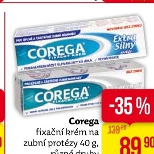 Fixační krém na zubní protézu Corega