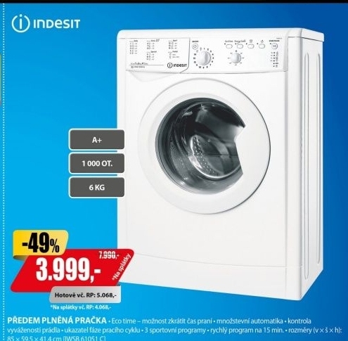 IWSB 61051 C ECO EU PRAČKAINDESIT