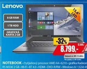 G50-45 15,6 A4 QC 8G 1TB 2GB W10 LENOVO