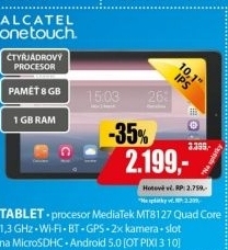 OT PIXI 3 10 IPS 8GB 1G GPS A5.0 ALCATEL
