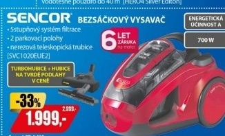 SVC 1020-EUE2 bezsáčkový vysavač SENCOR