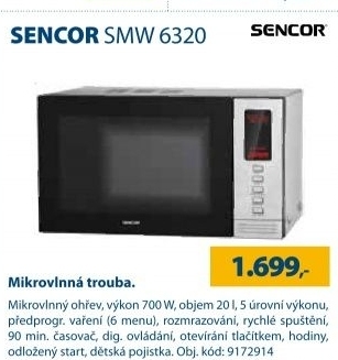 Sencor mikrovlnná trouba SMW 6320