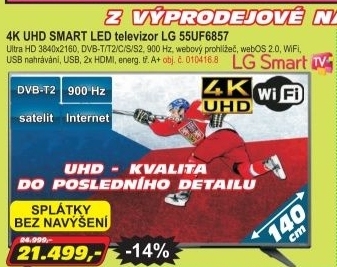 4K UHD SMART LED televizor LG 55UF6857 (140)