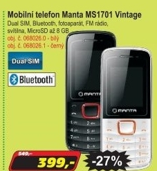Mobilní telefon Manta bílý