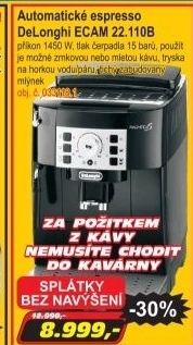 Automatické espresso DeLonghi ECAM 22.110B