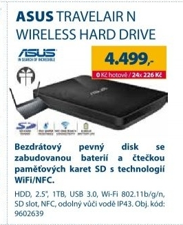 Asus Travelair N Wireless Hard Drive, 1TB