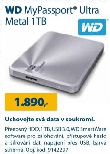 WD My Passport ULTRA METAL 1TB Silver