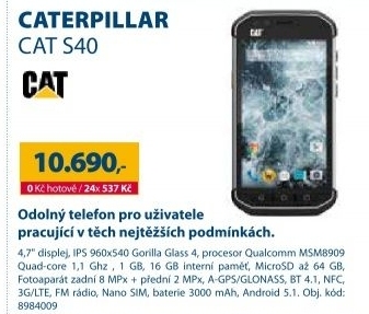 Caterpillar CAT S40 Dual SIM černý