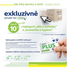 akční leták BENU Lékárna 1.5.2016-31.5.2016