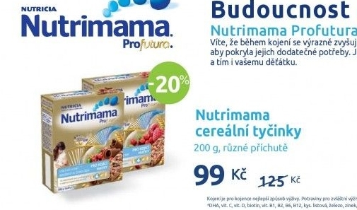 Tyčinky cereální Nutrimama Profutura Nutrica