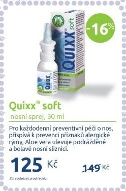Sprej nosní hypertonický Soft Quixx