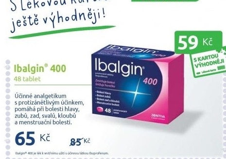 Tablety proti bolesti 400 Ibalgin