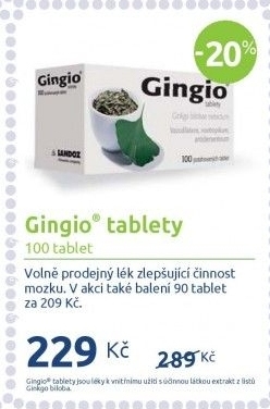 Doplněk stravy pro prokrvení mozku a končetin Gingio