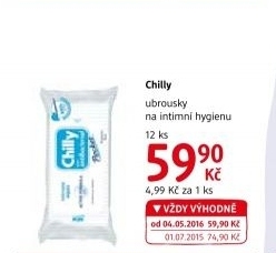 Ubrousky pro intimní hygienu Pocket Chilly