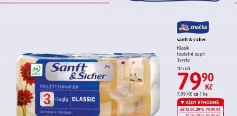 Toaletní papír 3vrstvý Sanft&amp