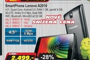 SmartPhone Lenovo A2010 černý