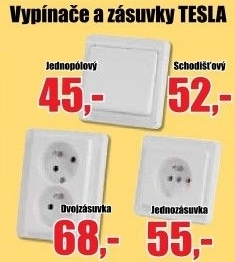 Vypínač jednopólový TESLA STAN.01B bílý, lesklý