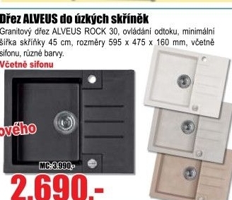 Dřez ALVEUS ROCK 30 black