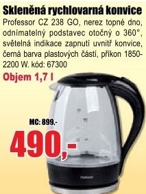 Konvice Professor CZ236GB skleněná černá