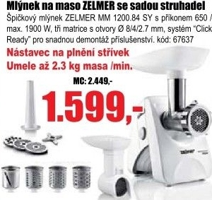Mlýnek na maso ZELMER MM 1200.84 SY (ZMM1284S)