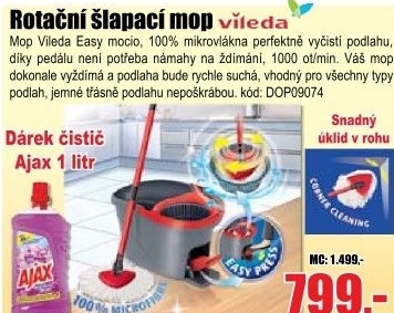 Mop Vileda Easy Wring and Clean + dárek Ajax 1000ml