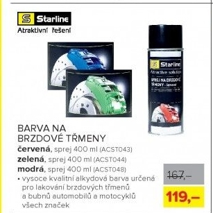 Barva na brzdové třmeny Starline, 400 ml červená