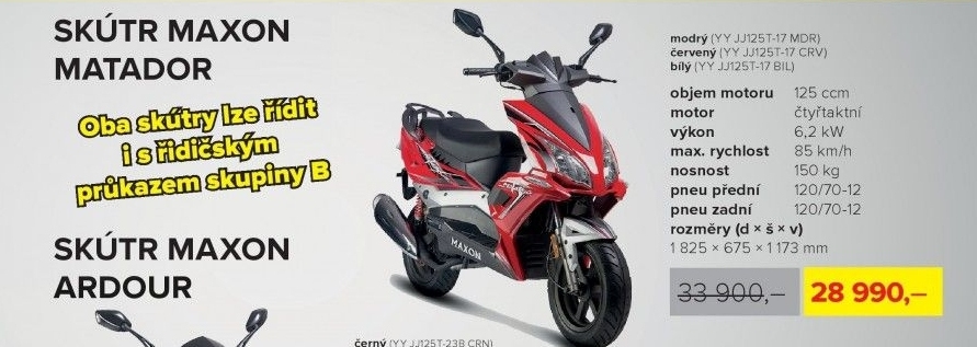 skútr MAXON MATADOR 125 - modrý