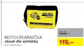 Motolékárnička - obsah dle vyhlášky