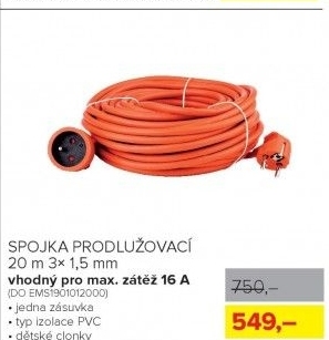 Prodlužovací kabel, 20 m, 3 x 1,5 mm