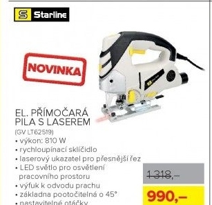 Elektrická přímočará pila s laserem Starline