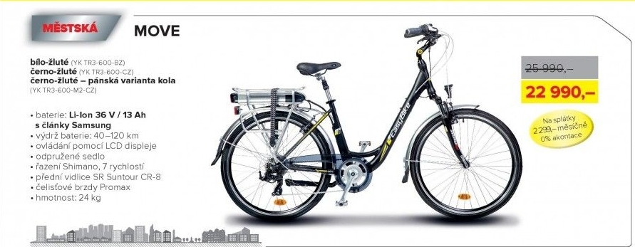 Elektrokolo EASYBIKE Move bílo-žluté
