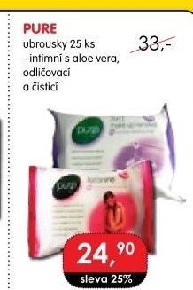 Ubrousky pro intimní hygienu Pure