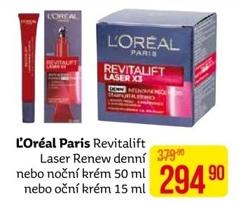 Krém pleťový proti vráskám Laser X3 Renew Revitalift L'Oréal