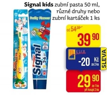 Pasta na zuby dětská Signal